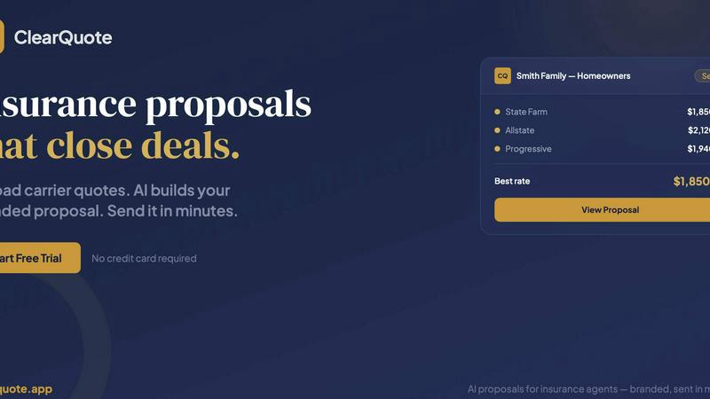 ClearQuote application interface and features